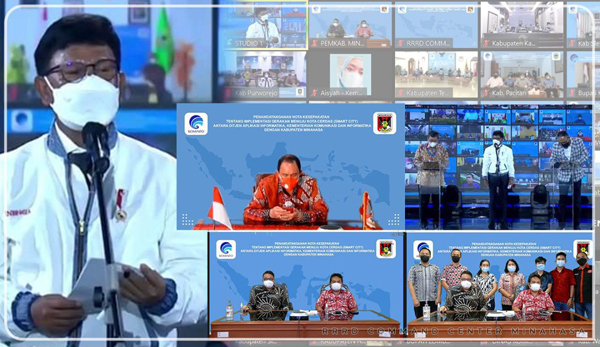 >> ROR ketika mengikuti penandatanganan nota kesepatakan secara virtual.