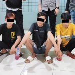 >> Ketiga remaja saat diamankan di Mapolresta Manado.