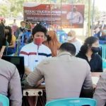 Kegiatan vaksinasi massal yang digelar Pemkab dan Polres Boltim.