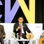 Dirut PLN Darmawan Prasodjo (tengah), ketika menjadi panelis pada SIEW 2023, yang digelar pada 20 - 24 Oktober 2023